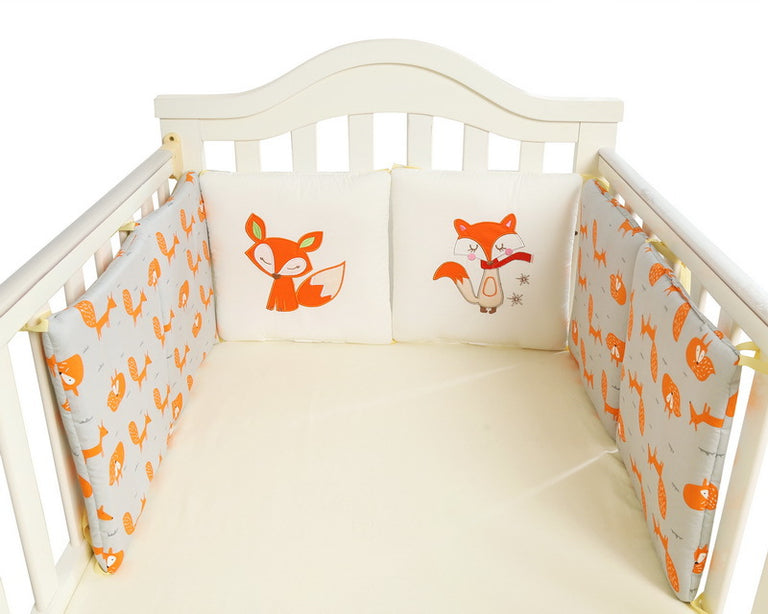 Lot de 4 protections de barreaux pour tour de lit de bébé, thème renard et  nature
