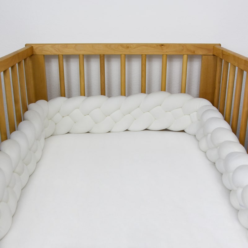 babybay® Tour de lit traversin enfant tressé blanc 200 cm
